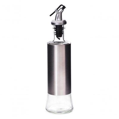 Kit 2 Galheteiros Azeite Vinagre 300ml Vidro C/ Dosador Inox