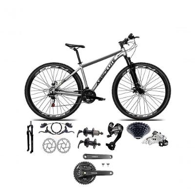 Bicicleta Aro 29 Absolute Nero 5 Câmbios 27v Shimano Altus Freios Hidráulicos - Cinza Tam.13