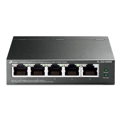 Switch Gigabit Easy Smart 10/100/1000 C/ 5 Portas (Sendo 4 Poe) Tl-Sg105Pe Smb