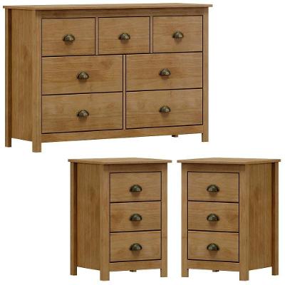 Comoda 7 Gv 02 Mesas De Cabeceira 3 Gv Madeira Maciça Freijo Milani Store