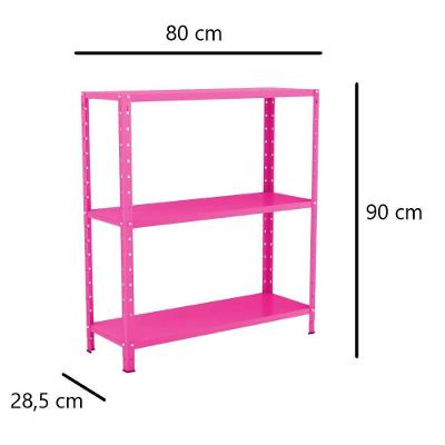 Estante Aço 3 Prateleiras Eaf007 Rosa