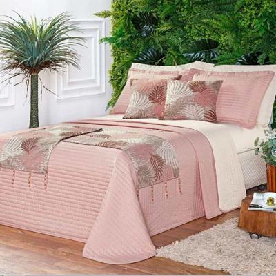 Cobre Leito King Print Color Dupla Face Micropercal 200 Fios 8 Peças - Rosê