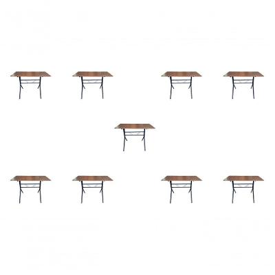 Kit 9 Mesas Moema 120x70 Imbuia Base Preta