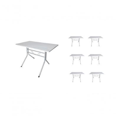 Kit 8 Mesas Moema 120x70 Branca Base Branca