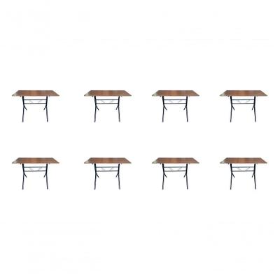 Kit 8 Mesas Moema 120x70 Imbuia Base Preta
