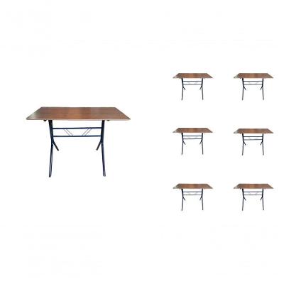Kit 7 Mesas Moema 120x70 Imbuia Base Preta