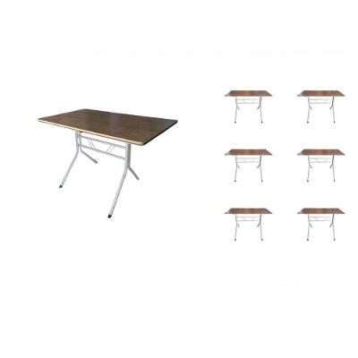 Kit 7 Mesas Moema 120x70 Imbuia Base Branca