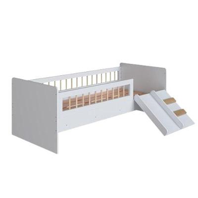 Cama De Solteiro Infantil Montessoriana Com Escorregador E Escada Branco