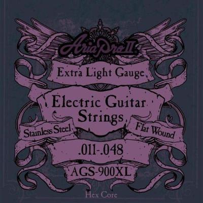 Encordoamento Para Guitarra Flat Wound .011 Ags900xl Aria