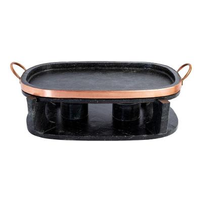 Churrasqueira Oval De Pedra Sabão Média 32 Cm