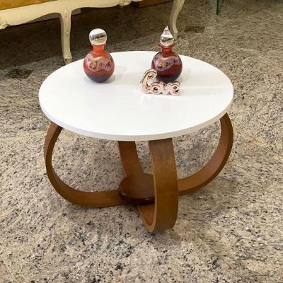 Mesa De Centro E Lateral Pés Cebola 50x35cm Cor Branco