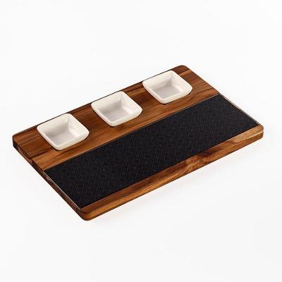 Tábua Para Servir Com Vidro E 3 Potes - Stolf