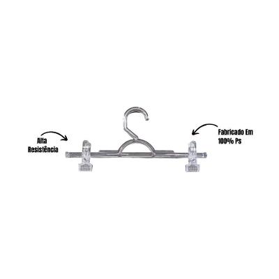 Kit 100un. Cabide Saia Com Presilha Cristal