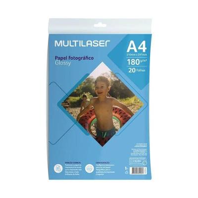 Papel Fotográfico Glossy 180g A4 Com 20 Folhas - Pe039
