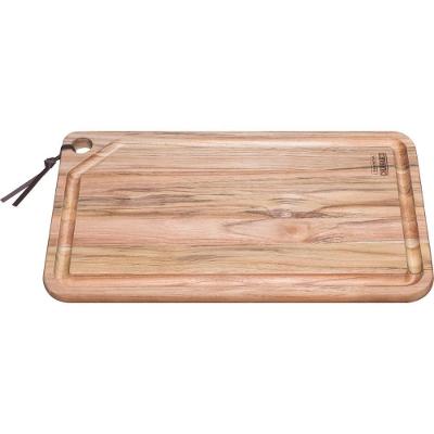 Tábua Para Churrasco Tramontina Retangular Em Madeira Teca Com Acabamento Natural 49 X 28 Cm