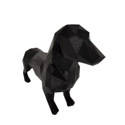 Salsicha Dachshund 21cm Cachorro 3d Objeto Decorativo Preto