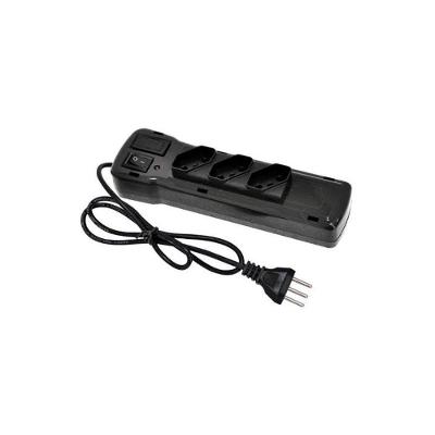 Filtro De Linha Plastico Preto - Fiolux 3 Tomadas