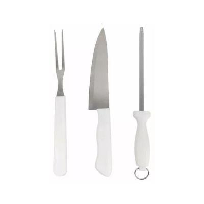 Kit Churrasco Faca, Afiador E Garfo - Top Rio