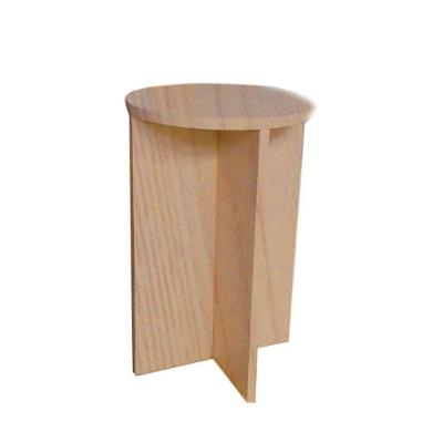 Banco Tampo Redondo 45cm Em Mdf Madeirado
