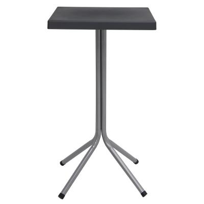 Mesa Tramontina Sigma Alta Quadrada Em Polipropileno Grafite Com Base Em Aço Carbono