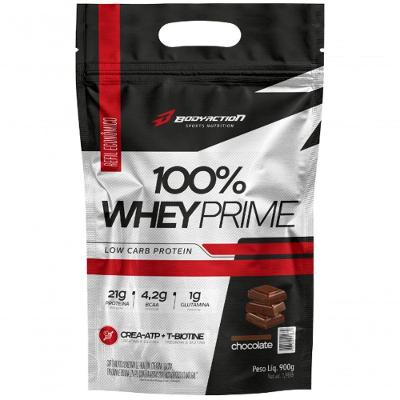 100% Whey Prime Bodyaction Refil 900g Sabor Chocolate