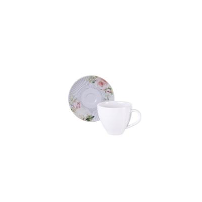 Conjunto Xícara E Pires De Café Tramontina Ornatta Em Porcelana Decorada 100 Ml 2 Peças