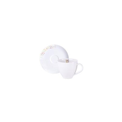 Conjunto Xícara E Pires De Café Tramontina Artemis Em Porcelana Decorada 100 Ml 2 Peças