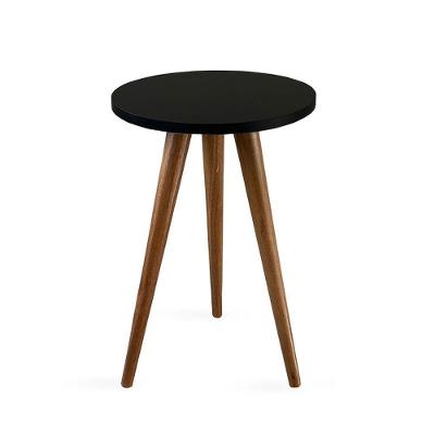 Mesa Lateral De Canto Tripé 60x35cm Preto