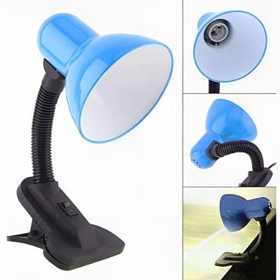 Luminária Articulada Com Garra Presilha E27 Bivolt Cor Azul Para Escrivaninha E Mesa