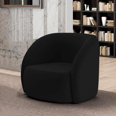 Poltrona Decorativa Sala De Estar Clarke Veludo Preto G45 - Gran Belo
