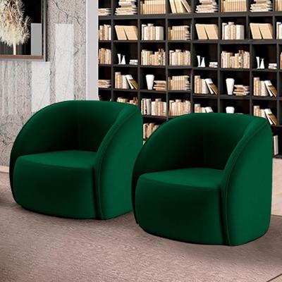 Kit 2 Poltronas Decorativas Sala De Estar Clarke Veludo Verde G45 - Gran Belo
