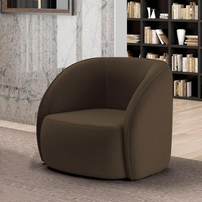 Poltrona Decorativa Sala De Estar Clarke Veludo Marrom G45 - Gran Belo
