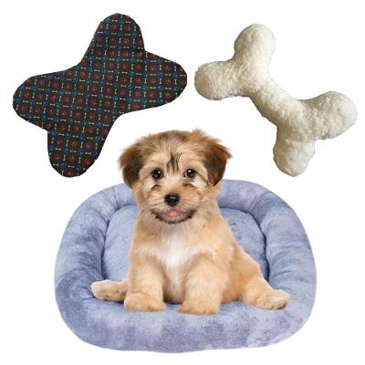 Cama Bigata M Tecido Soft Com Comedouro E Ossinho Kit 3 Peças Cinza