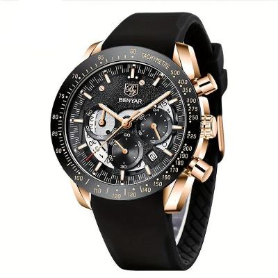 Rel&oacute;gio, Cron&oacute;grafo, Movimento Anal&oacute;gico De Quartzo, De Pulso Esportivo &#12304;dourado E Preto&#12305;