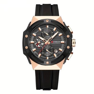 Relógio De Moda, Pulseira De Silicone, Design De Mostrador Criativo Preta
