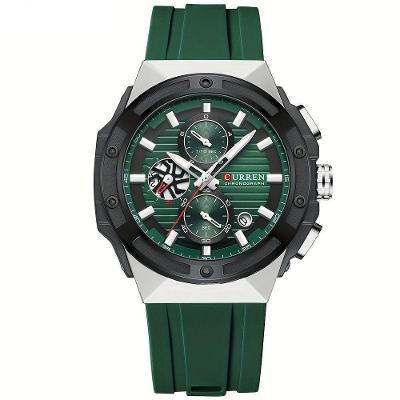 Relógio De Moda, Pulseira De Silicone, Design De Mostrador Criativo Verde
