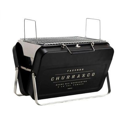 Churrasqueira Portatil Fazendo Churrasco Aço Inox