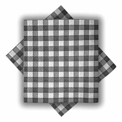 Guardanapo De Papel Xadrez Preto 30cm X 31cm - 50 Unidades