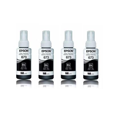 Kit Tintas Epson 673 T673 T673120 4 Pretos Original L800 L810 L1800 L805 L850 70ml