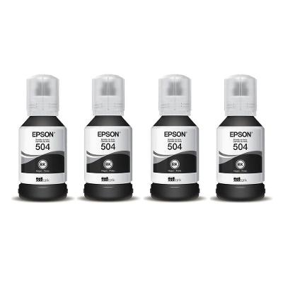 Kit 4 Tintas Epson T504 504 Preto Original L6161 L4150 L4160 L6191- Refill