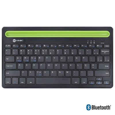 Teclado Sem Fio Bluetooth 3.0 Dynamic Smart Abnt Com Suporte Para Tablet Ou Celular - Preto - Dt200