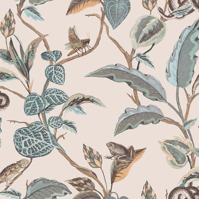 Papel De Parede Botany House Botânica Bege 15508