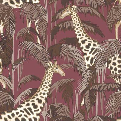 Papel De Parede Botany House Girafa Roxo 15528