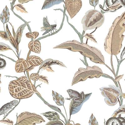Papel De Parede Botany House Botânica Azul 15506