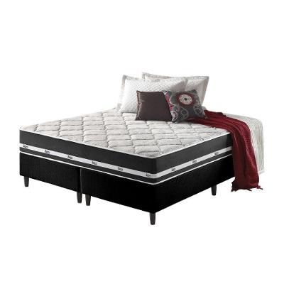 Cama Box King Preto + Colchão Molas Ensacadas Los Angeles