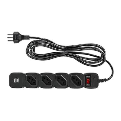 Protetor Eletronico Com 4 Tomadas E 2 Usb - Epe 204 Usb Pt+