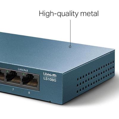 Switch De Mesa Tp-link, 8 Portas 10-100-1000mbps - Ls108g