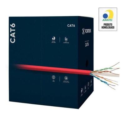 Cabo De Rede Cat6 305m Fortrek Fk 510c Cmx Vermelho - Cx -