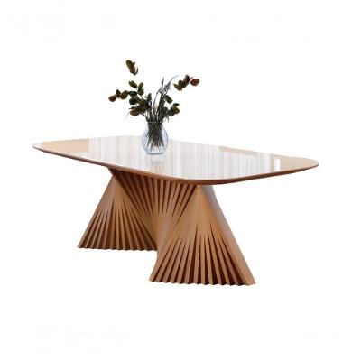 Mesa De Jantar Madeira Maciça Com Base Torcida 2,20x1,0m Opala Harmonia Salas