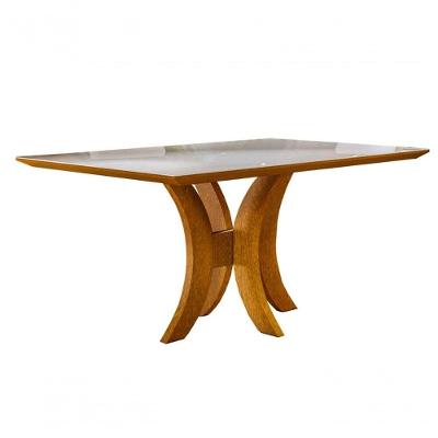 Mesa De Jantar Moderna Com Vidro 2,0x1,0m - Rubi - Harmonia Salas
